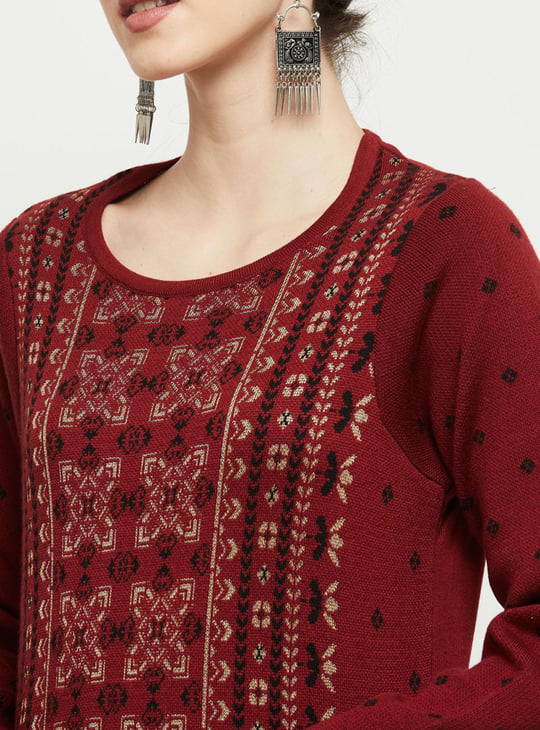 Women Printed Round Neck Straight Kurta