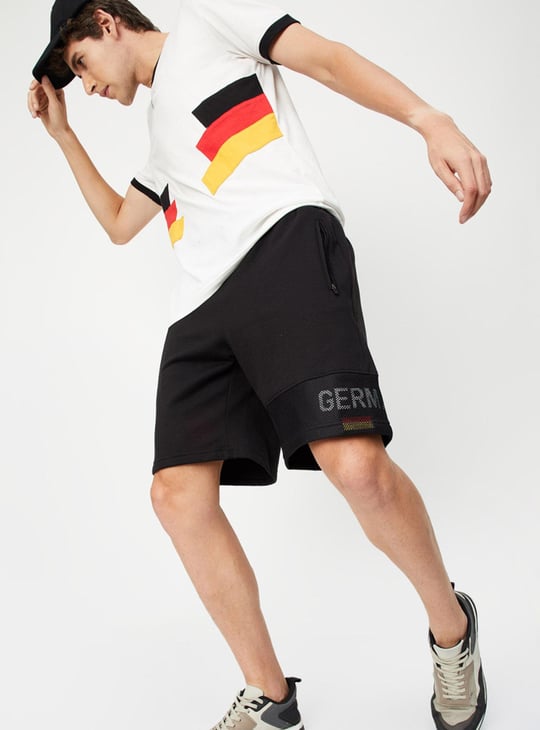 Men Typographic Printed Athleisure Football Shorts