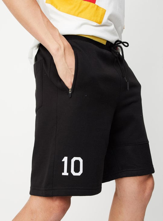 Men Typographic Printed Athleisure Football Shorts
