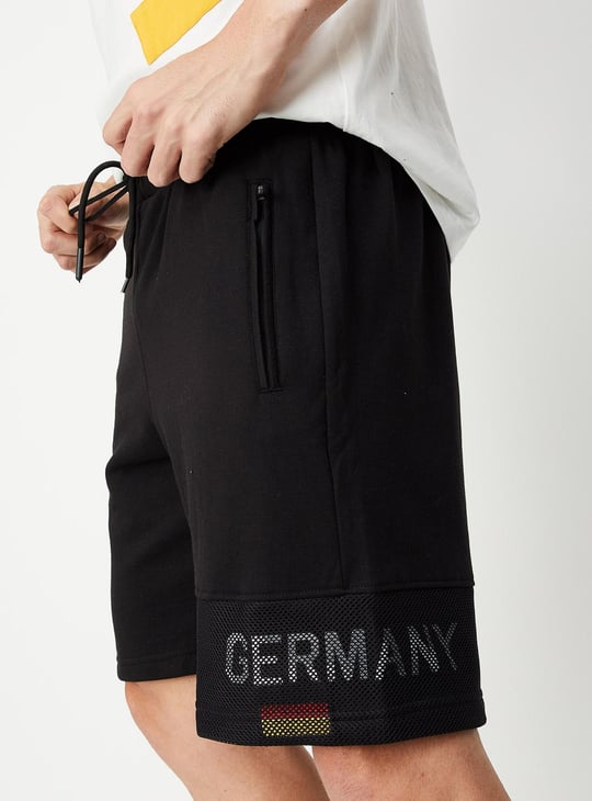 Men Typographic Printed Athleisure Football Shorts