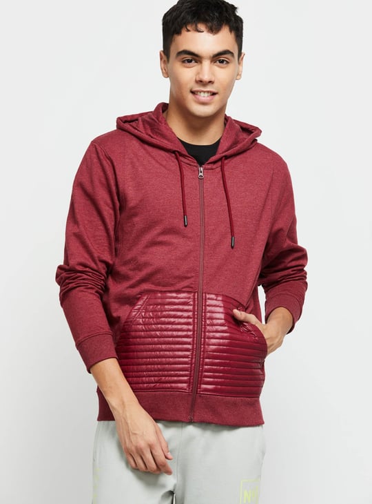 Men Full Sleeves Zipped Hooded Sweatshirt