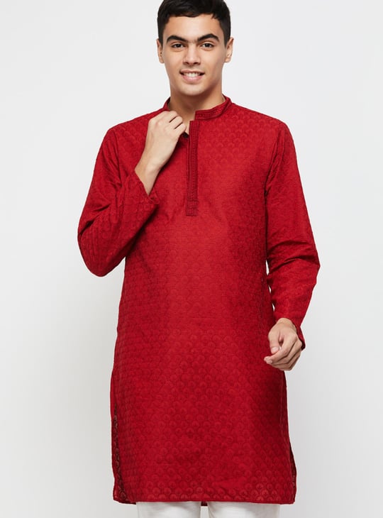 Men Printed Mandarin Collar Kurta