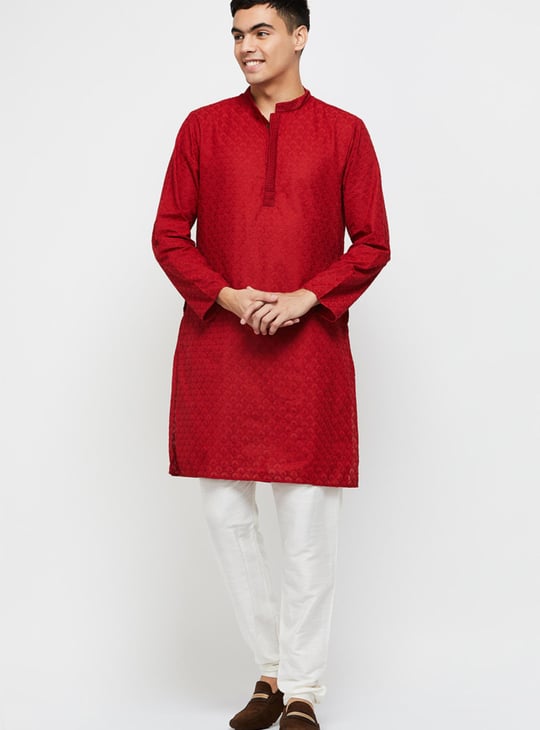 Men Printed Mandarin Collar Kurta