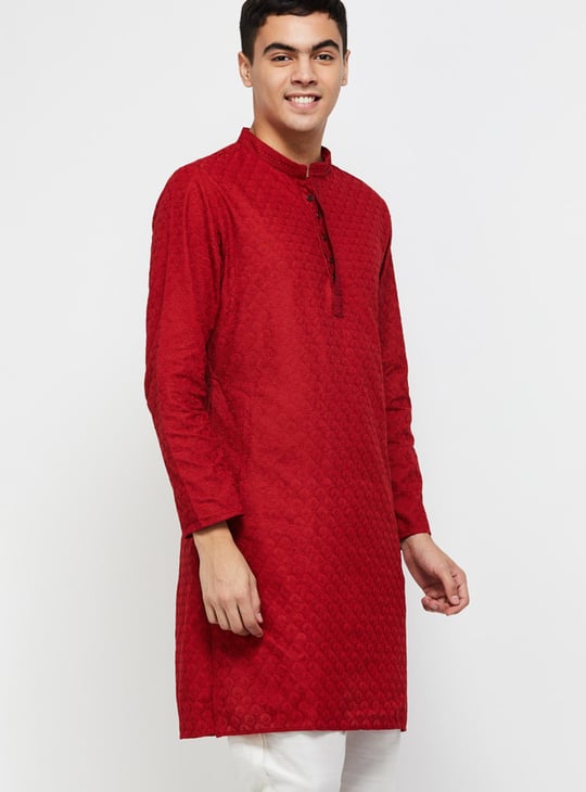 Men Printed Mandarin Collar Kurta