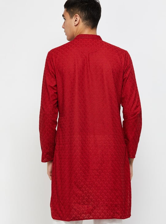 Men Printed Mandarin Collar Kurta