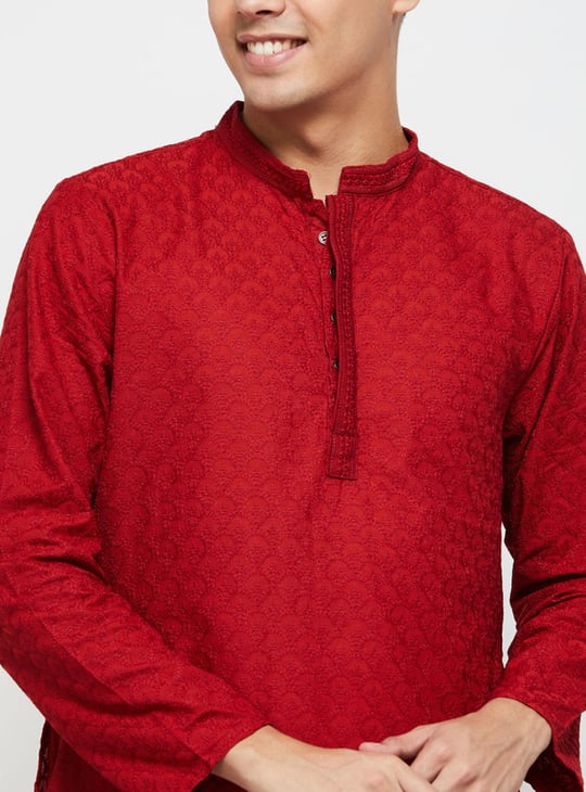 Men Printed Mandarin Collar Kurta