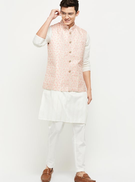 Men Printed Regular Fit Nehru Jacket