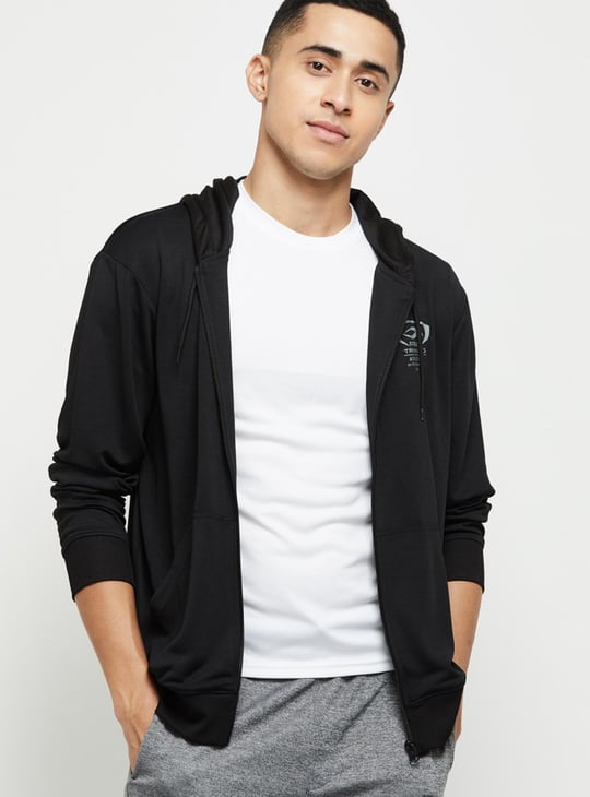 Men Hooded Zipped Active Training Sweatshirt 