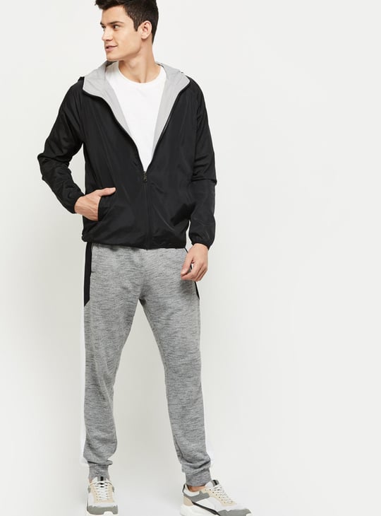 Men Active Reversible Sports Hooded Jacket