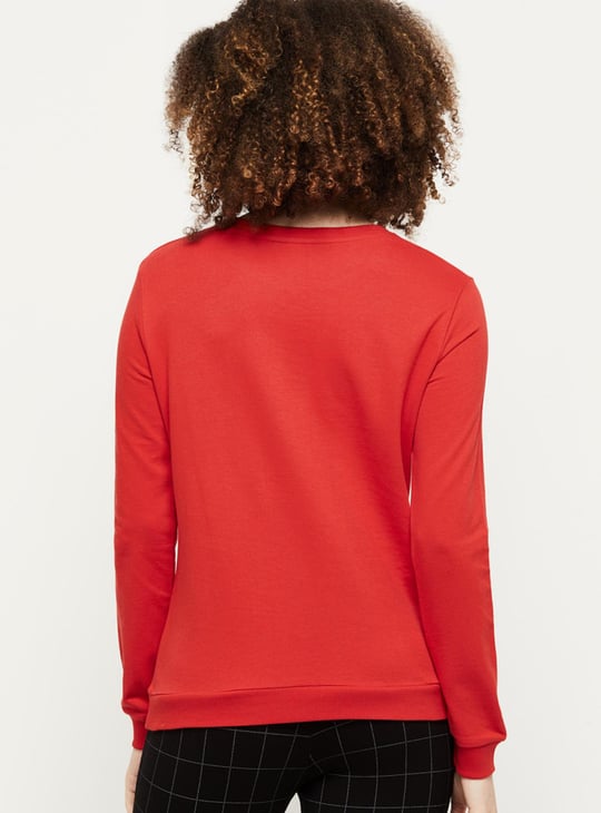Women Printed Round Neck Sweatshirt