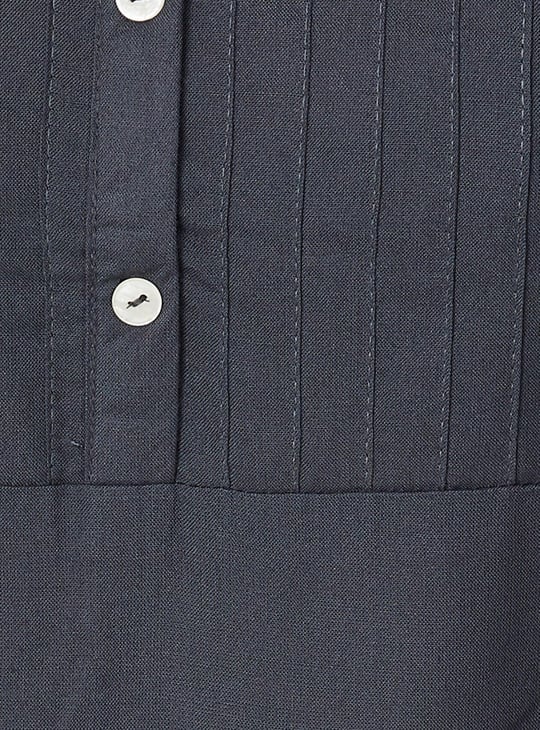 Women Pintuck Band Collar Kurti