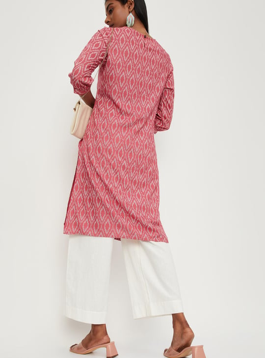Women Ikat Printed Straight Kurta