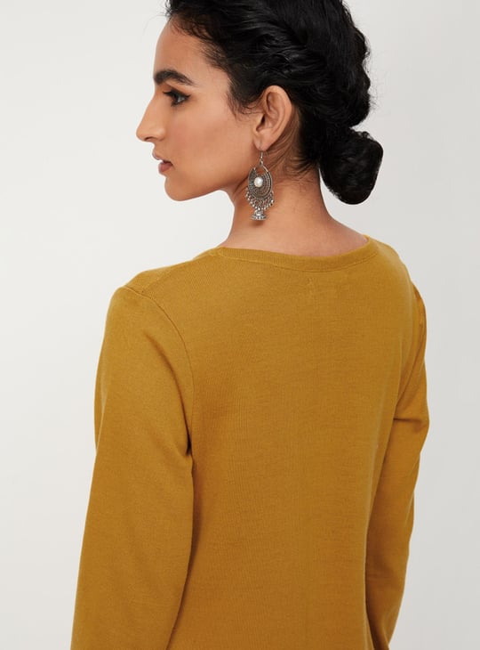 Women Printed Round Neck Straight Winter Kurta