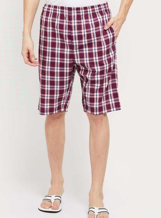 Men Checked Regular Fit Bermuda Shorts 