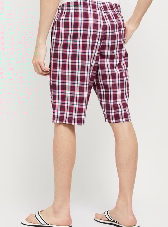Men Checked Regular Fit Bermuda Shorts 