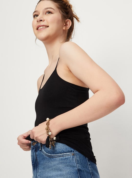 Women Solid Camisole with Inner Support