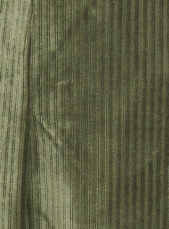 Women Textured Elasticated Waist Flared Corduroy Trousers