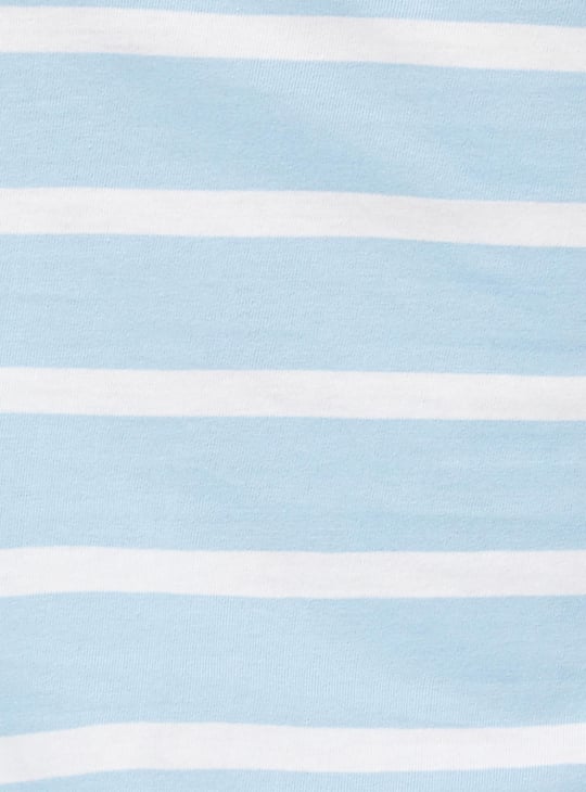 Women Striped Henley T-shirt