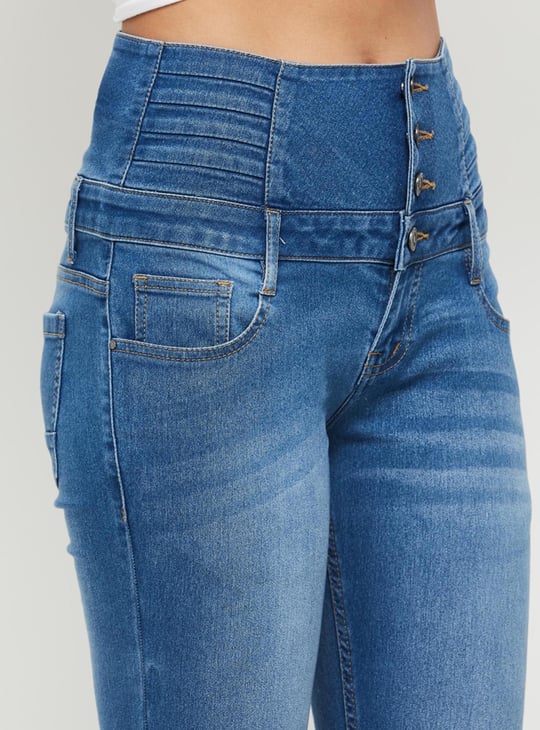 Women Stonewashed Full-Length Skinny Fit Jeans 