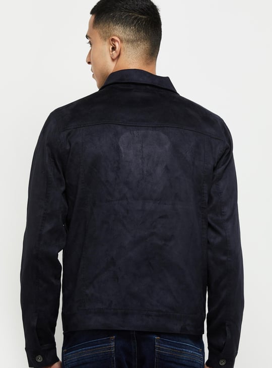 Men Solid Full Sleeves Regular Fit Jacket