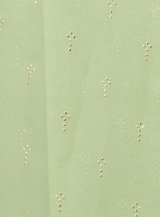 Women Embroidered Pleated Saree with Sleeveless Blouse