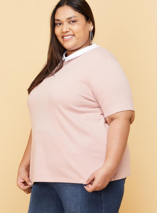 Women Solid Collared Top 