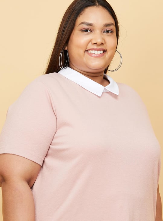 Women Solid Collared Top 