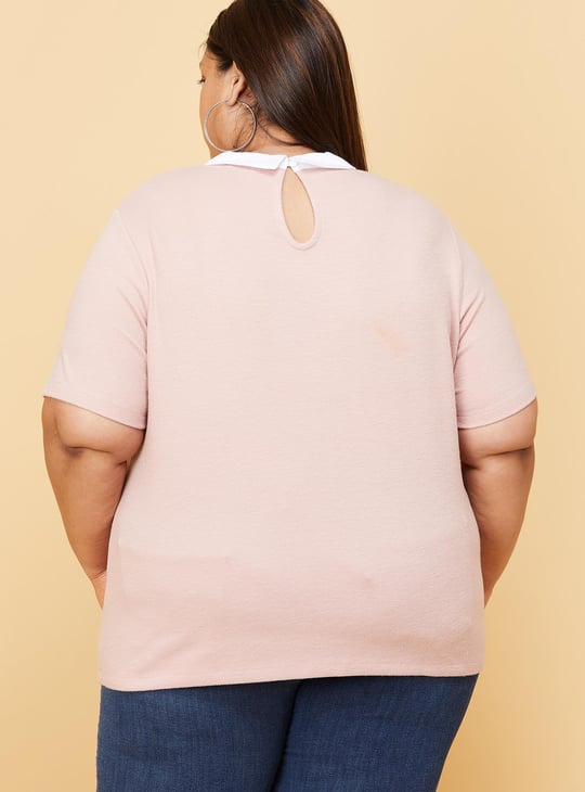 Women Solid Collared Top 