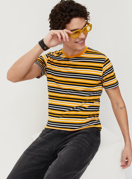 Men Striped Ultra Slim Fit T-shirt