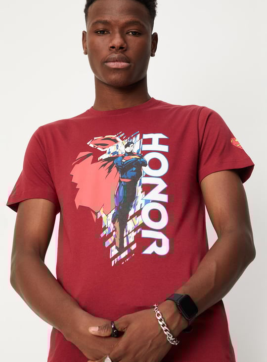Men Superman Print Ultra Slim Fit T-shirt