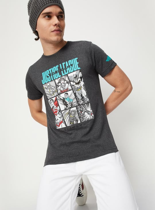 Men Justice League Print Ultra Slim Fit T-shirt