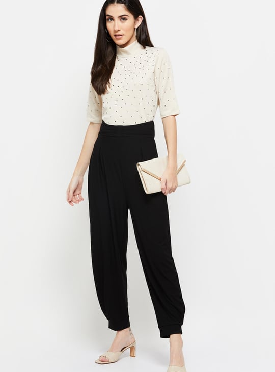 Women Solid Full-Length Relaxed Fit Straight Pant