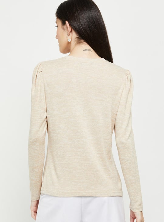 Women Stone Embellished Full Sleeves Knit Top