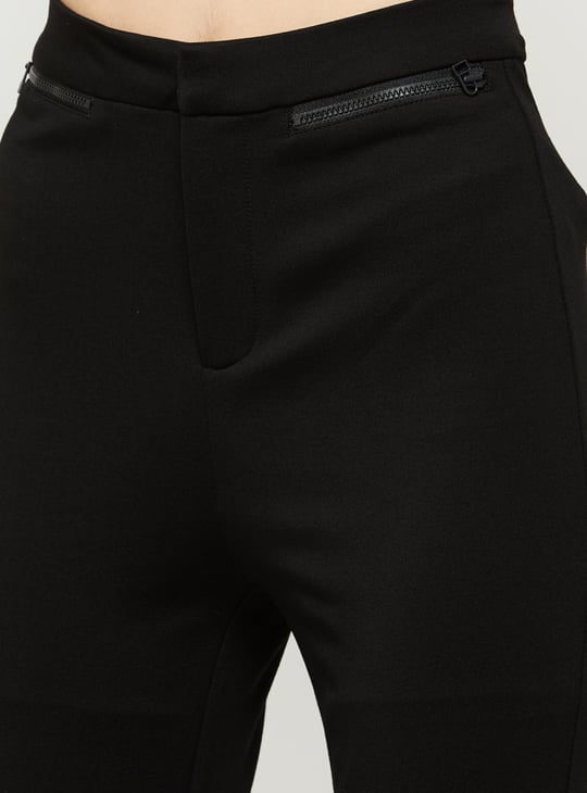 Women Solid Full-Length Elasticated Treggings