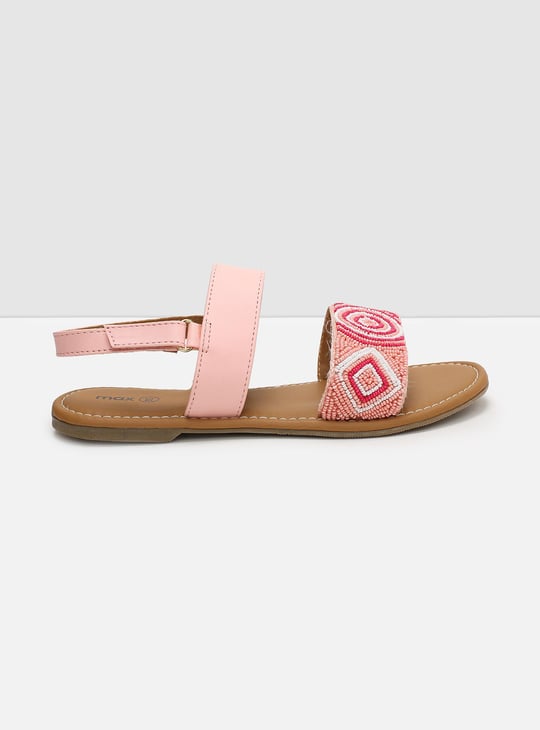 Girls Embellished Velcro Closure Sandals
