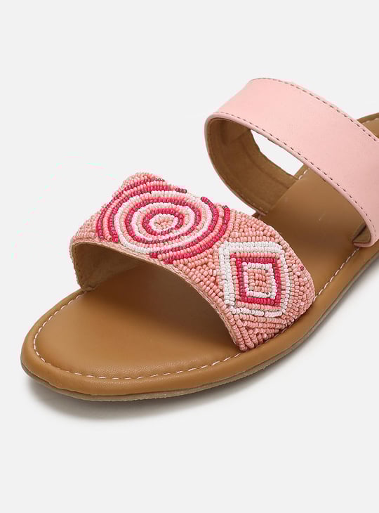 Girls Embellished Velcro Closure Sandals