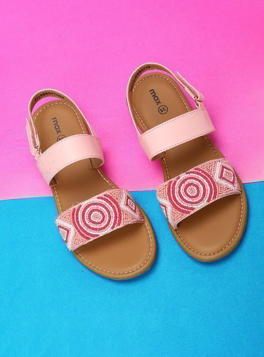 Girls Embellished Velcro Closure Sandals