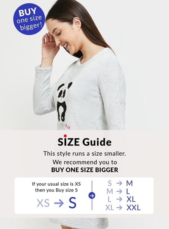 Women Appliqued Chemise with Long Sleeves