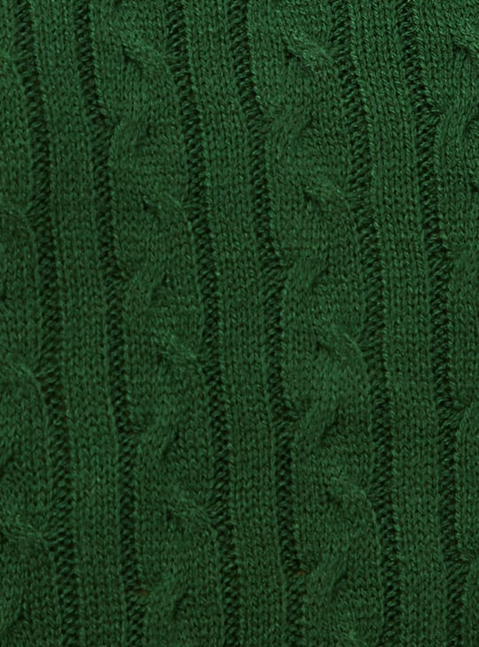 Women Cable Knit Polo Sweater Top