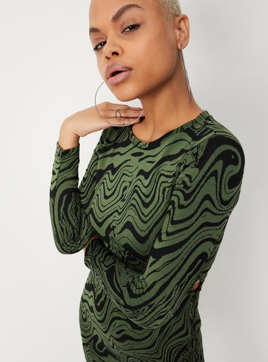 Women Abstract Printed Cut-Out Dress