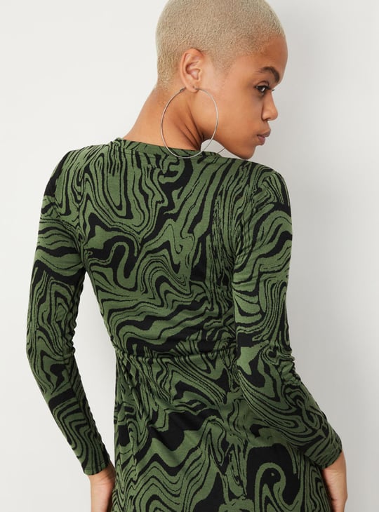 Women Abstract Printed Cut-Out Dress