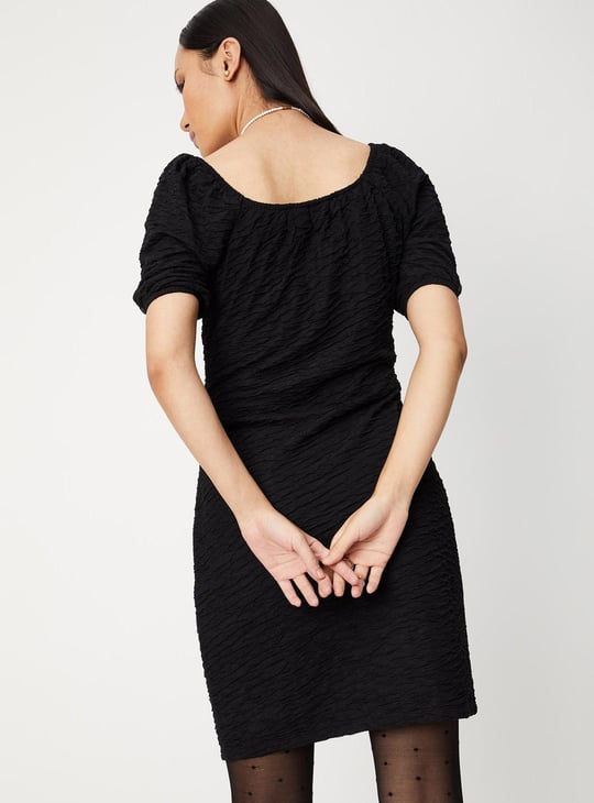 Women Ruched V-neck Bodycon Dress