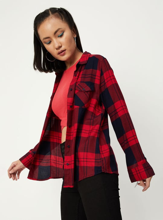 Women Checked Yarn Dyed Shirt