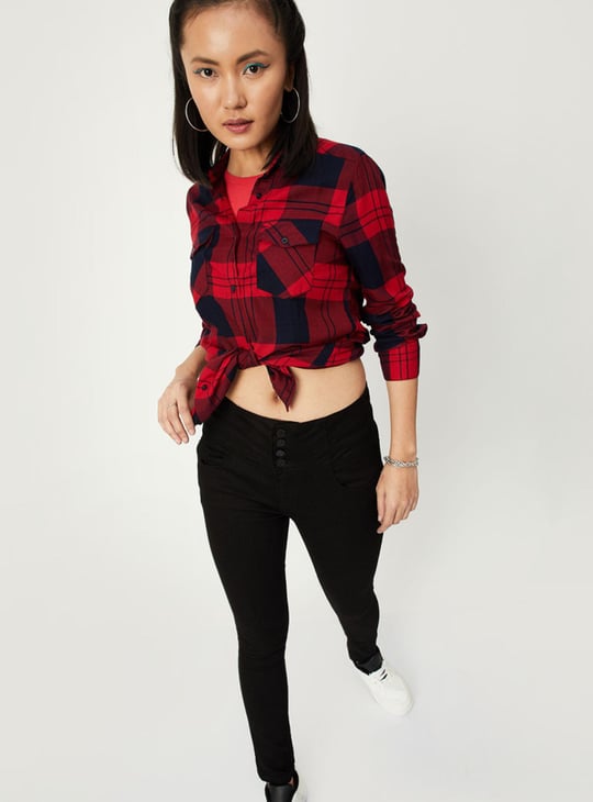 Women Checked Yarn Dyed Shirt
