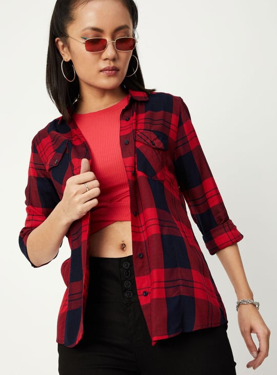 Women Checked Yarn Dyed Shirt