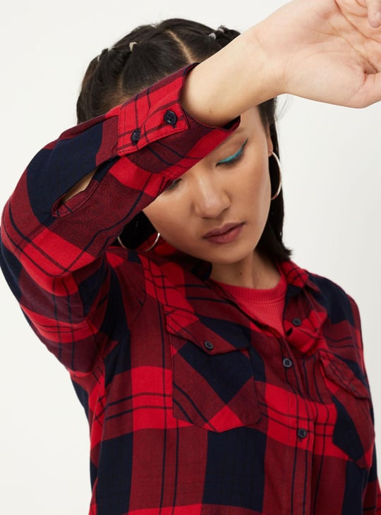 Women Checked Yarn Dyed Shirt