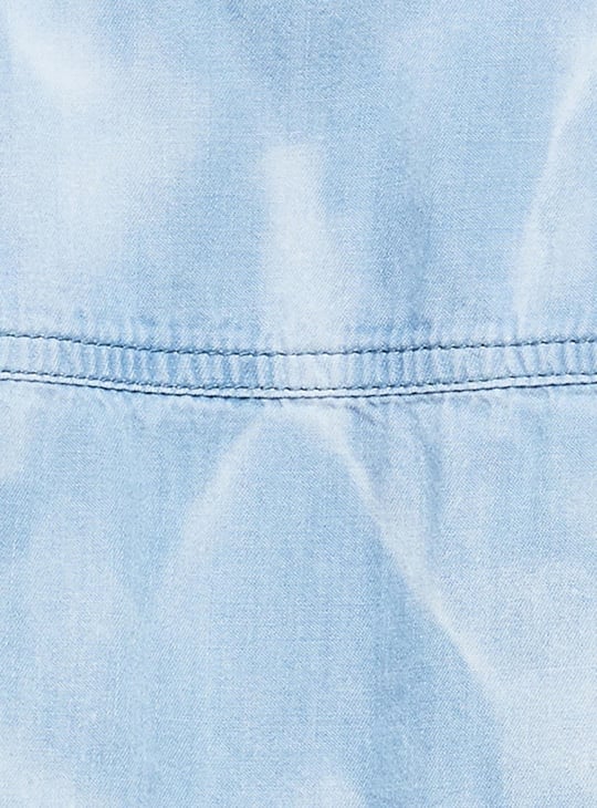 Women Washed Denim Shirt with Full Sleeves