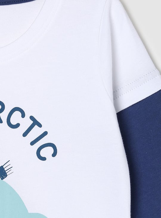 Boys Graphic Printed Double Sleeve T-shirt