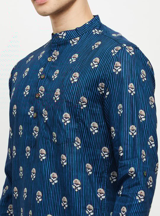 Men Printed Mandarin Collar Kurta