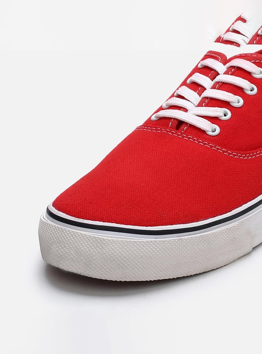 Men Solid Lace-Up Canvas Casual Shoes